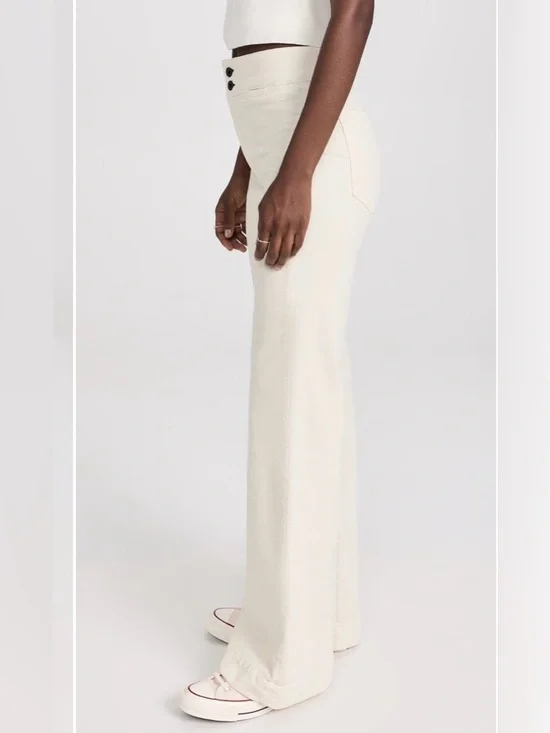 ASKK NY High-Rise Wide Leg Jeans in Cream - Picture 3 of 10